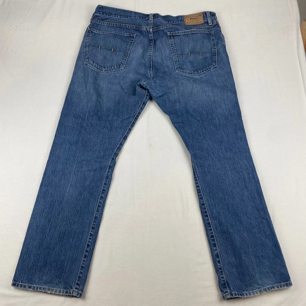 Polo Ralph Lauren Mens Authentic Dungarees Blue Denim Jeans 36x30 Straight Leg